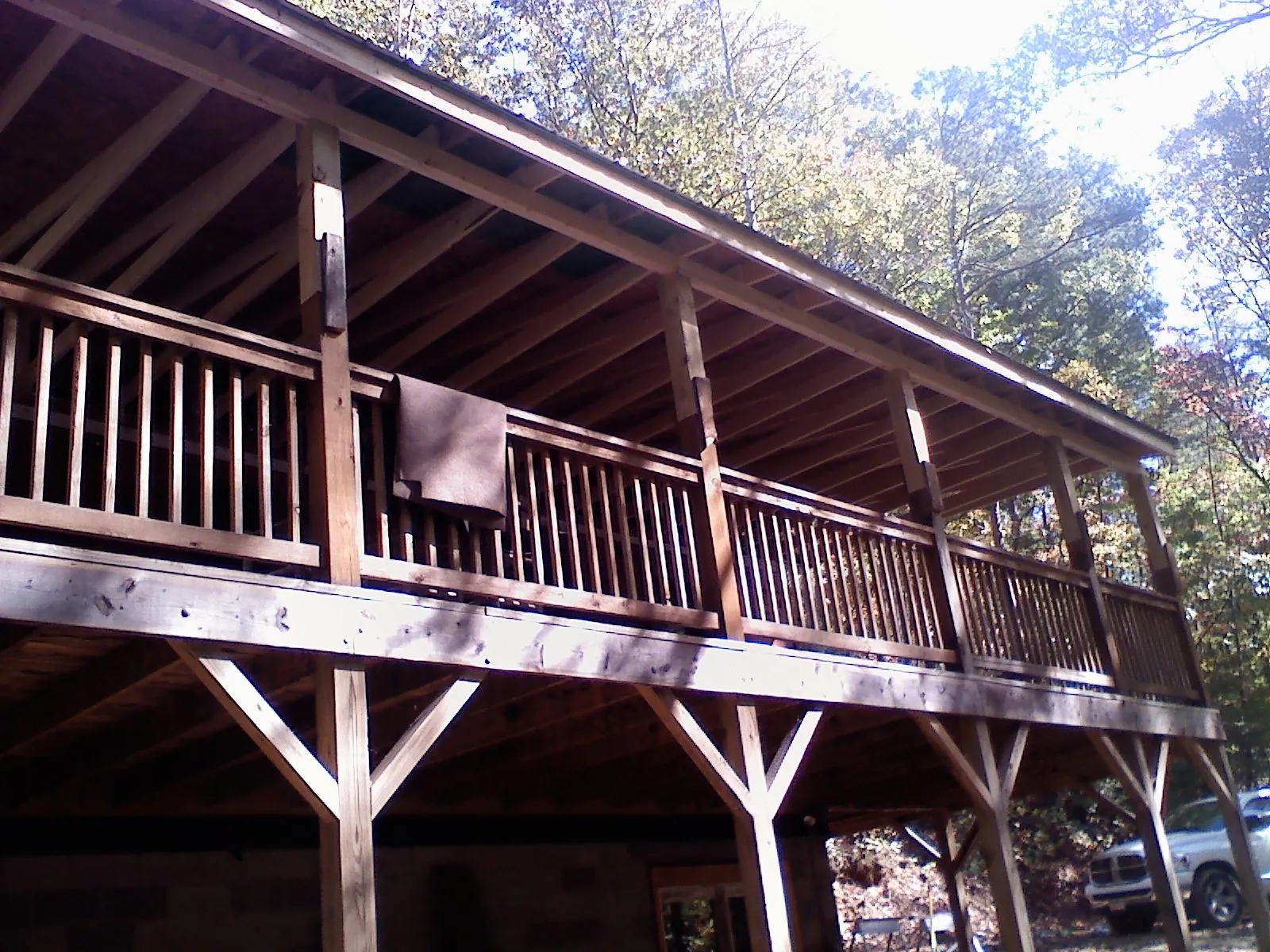 Timber framing under a new elevated porch and deck — Roof Leak Repair in Dyer by Roofing Brothers